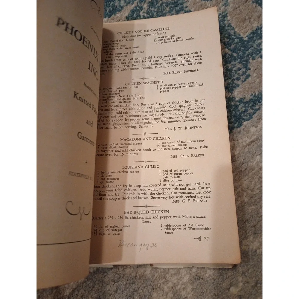 Milady's Favorite Cook Book First Associate Reformed Pres Church Statesville, NC
